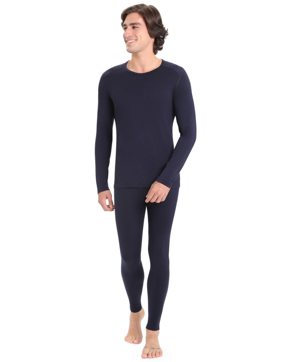 Midnight Navy Coloured Icebreaker Mens Merino 200 Oasis Thermal Leggings on white background