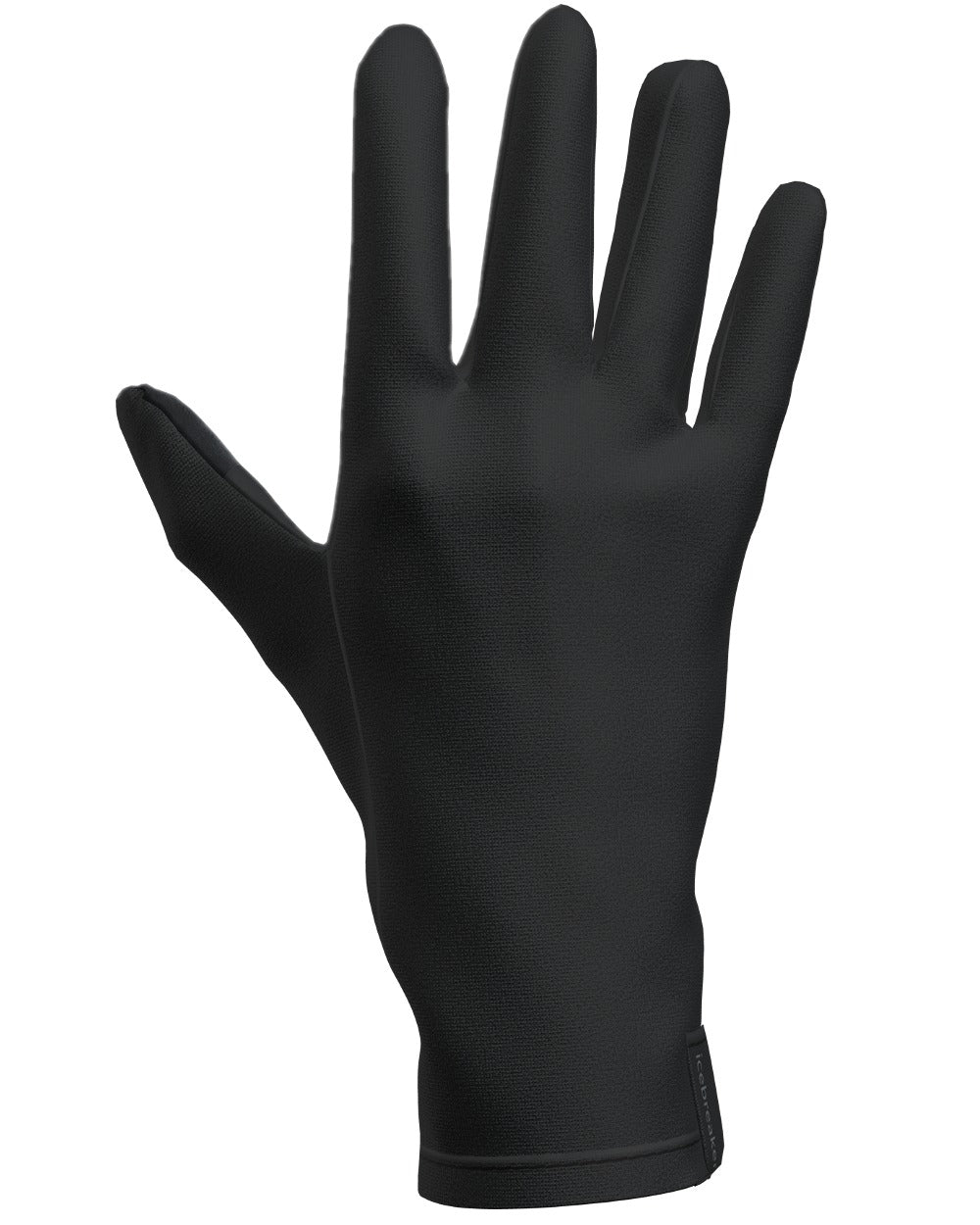 Black Coloured Icebreaker Unisex 260 Tech Gloves Liner on white background