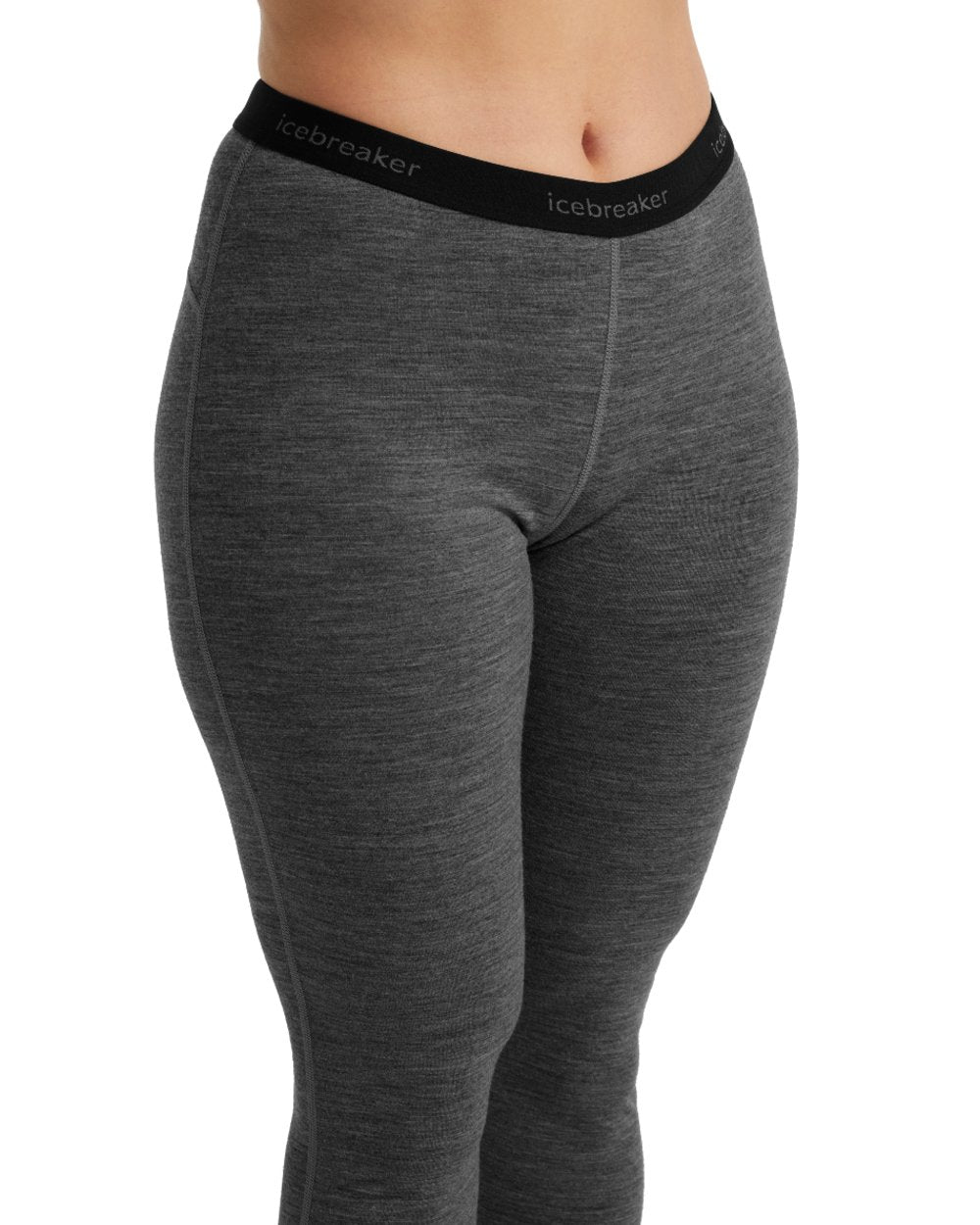 Gritstone Heather Coloured Icebreaker Womens Merino 200 Oasis Thermal Leggings on white background