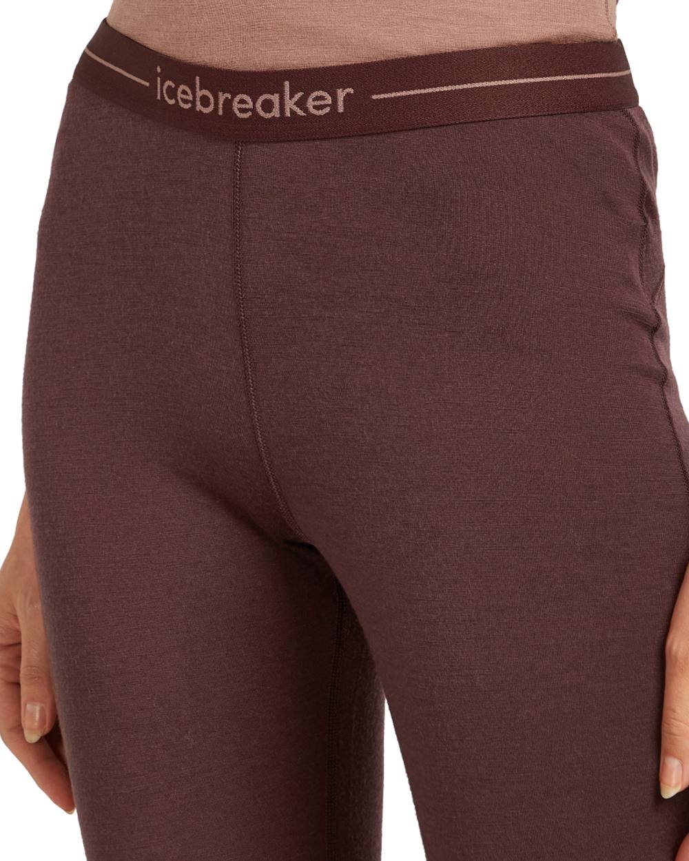 Java Coloured Icebreaker Womens Merino 200 Oasis Thermal Leggings on white background