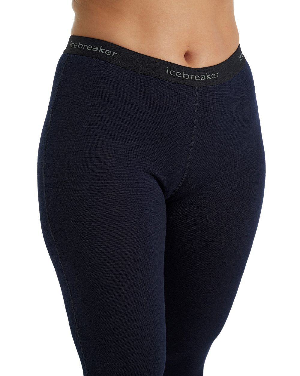 Midnight Navy Coloured Icebreaker Merino Womens 260 Tech Thermal Leggings on white background
