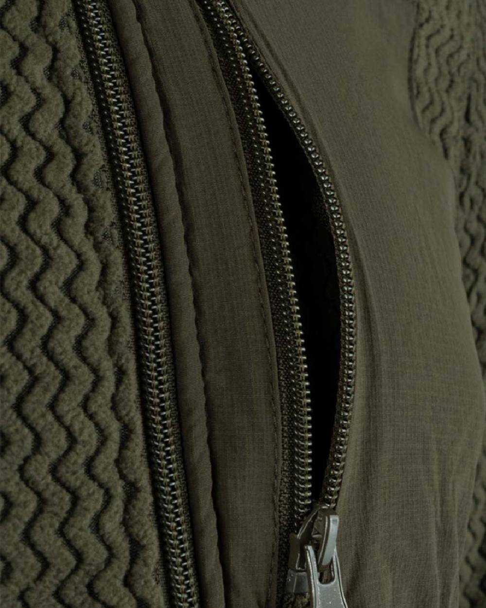 Green coloured Jack Pyke Lightweight Z Fleece Jacket on White Background