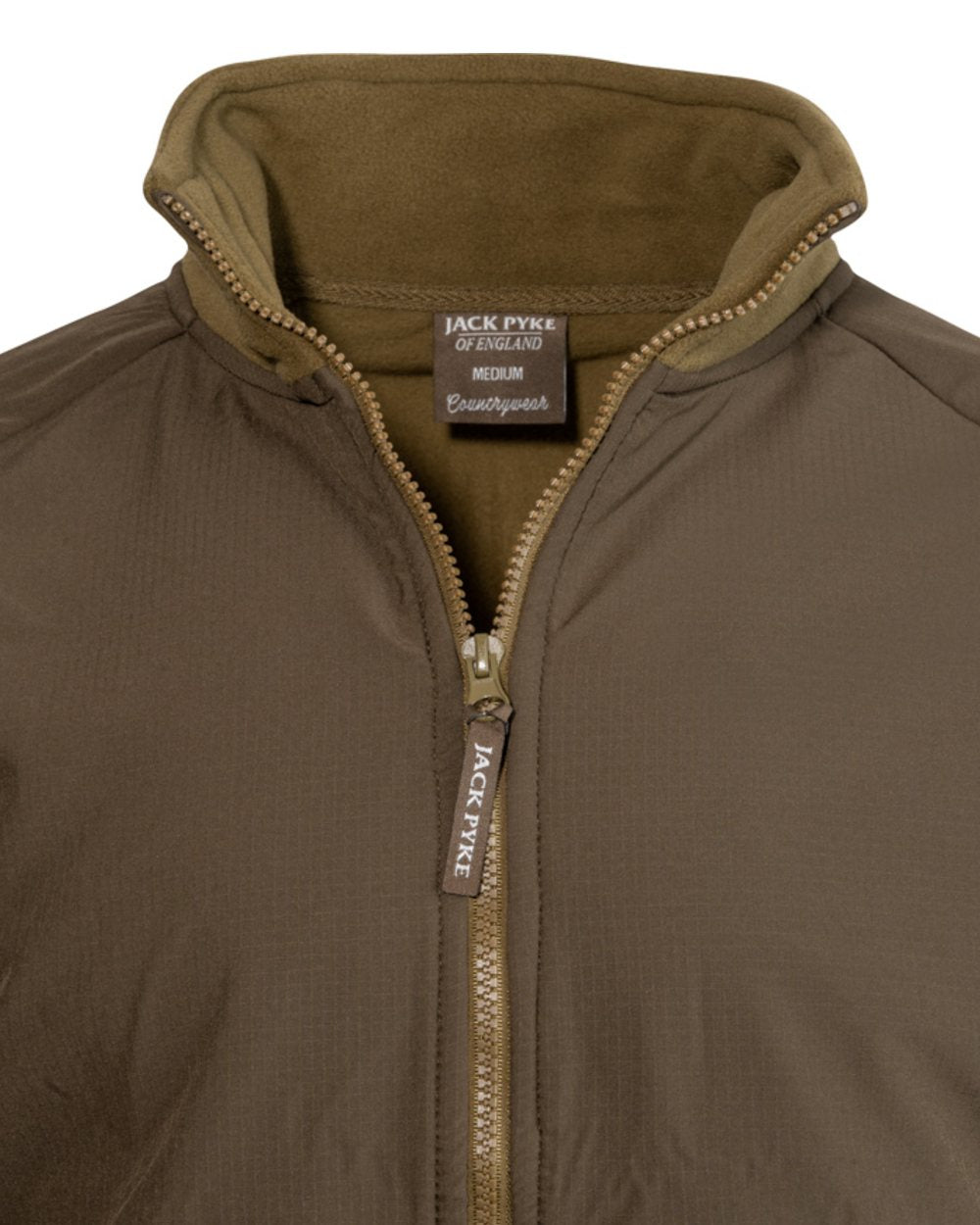 Dark Mustard Coloured Jack Pyke Mens Bleasdale Half Zip Fleece Top on white background