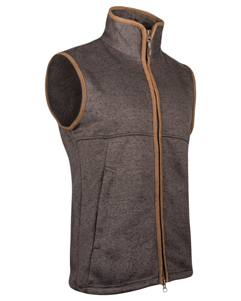 Brown Coloured Jack Pyke Mens Melange Fleece Gilet on white background