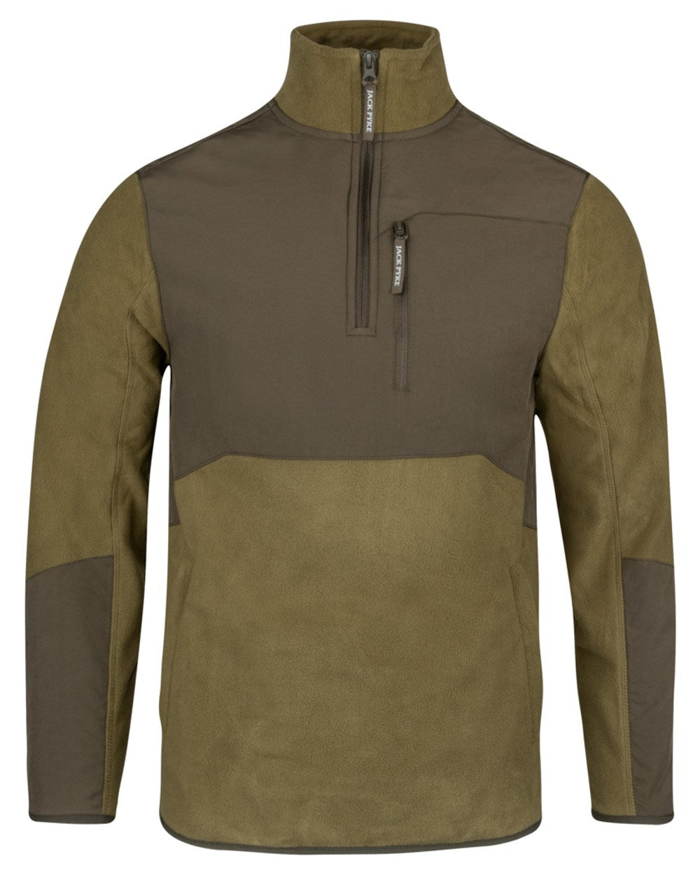 Dark Mustard coloured Jack Pyke Rannock Fleece Pullover on white background