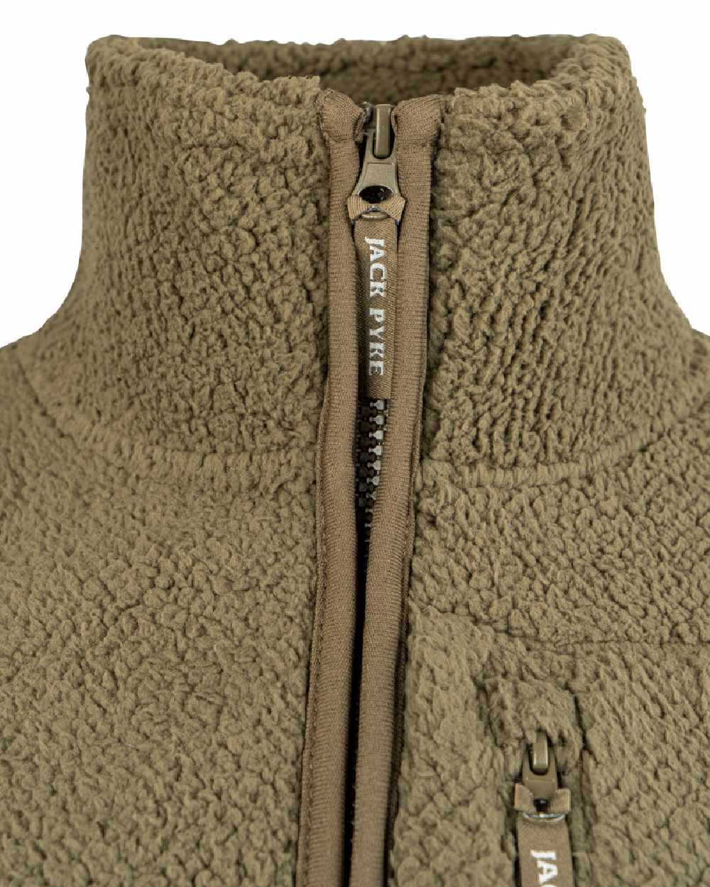 Green coloured Jack Pyke Shires Fleece Jacket on white background