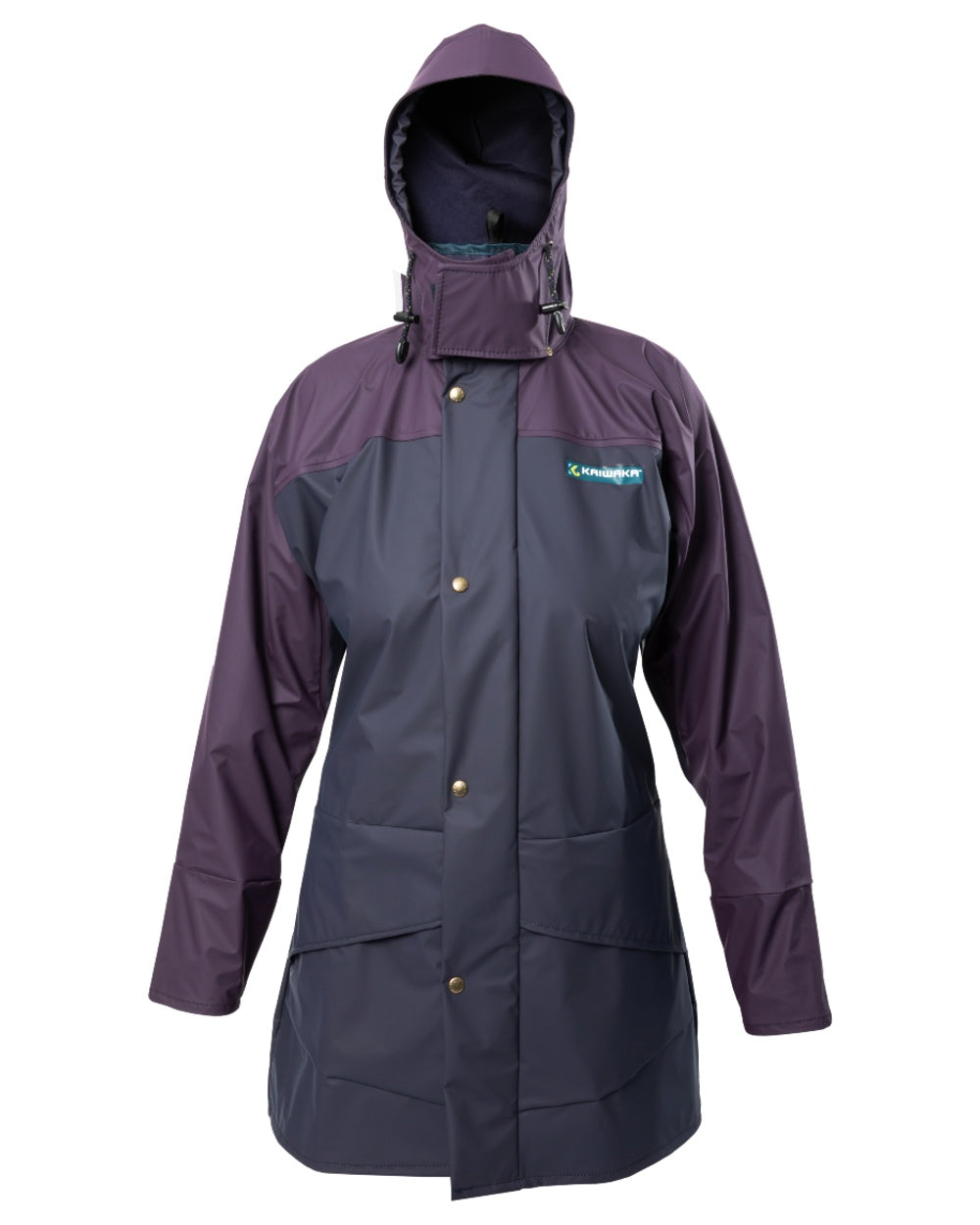 Navy coloured Kaiwaka Agtex Lady of the Land Parka on white background