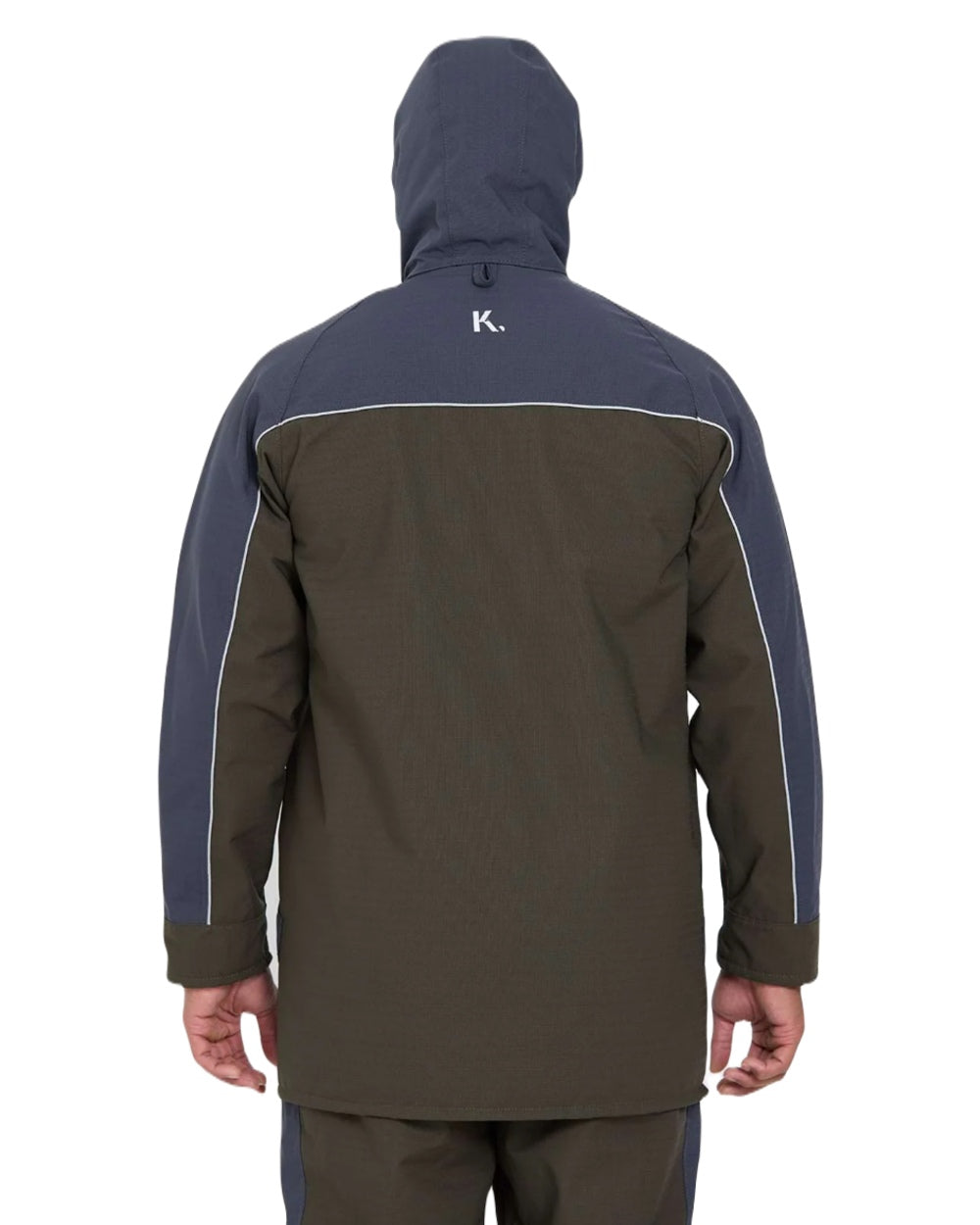 Olive coloured Kaiwaka Mens Stormforce Parka on white background