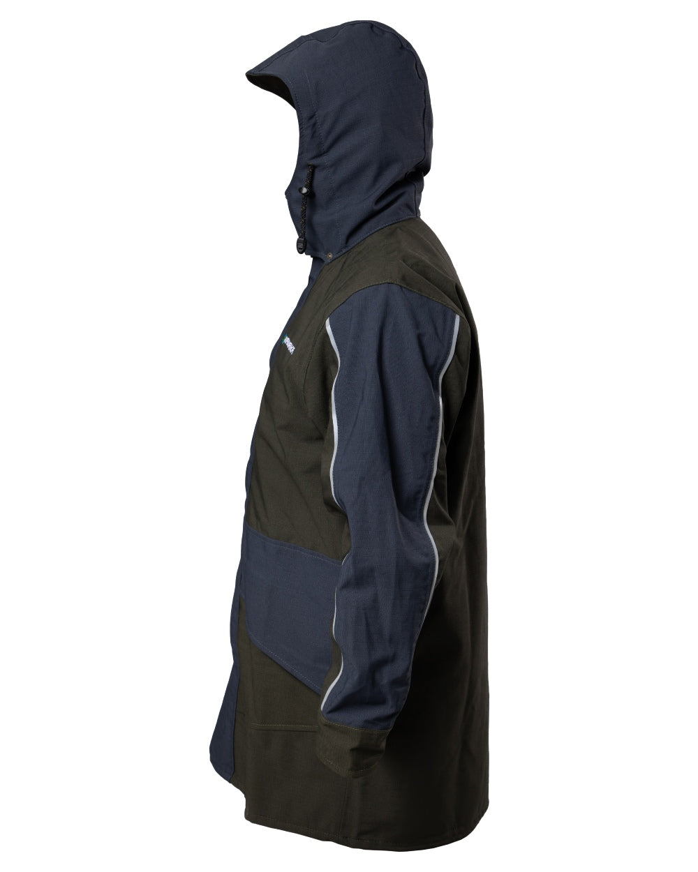 Olive coloured Kaiwaka Mens Stormforce Parka on white background