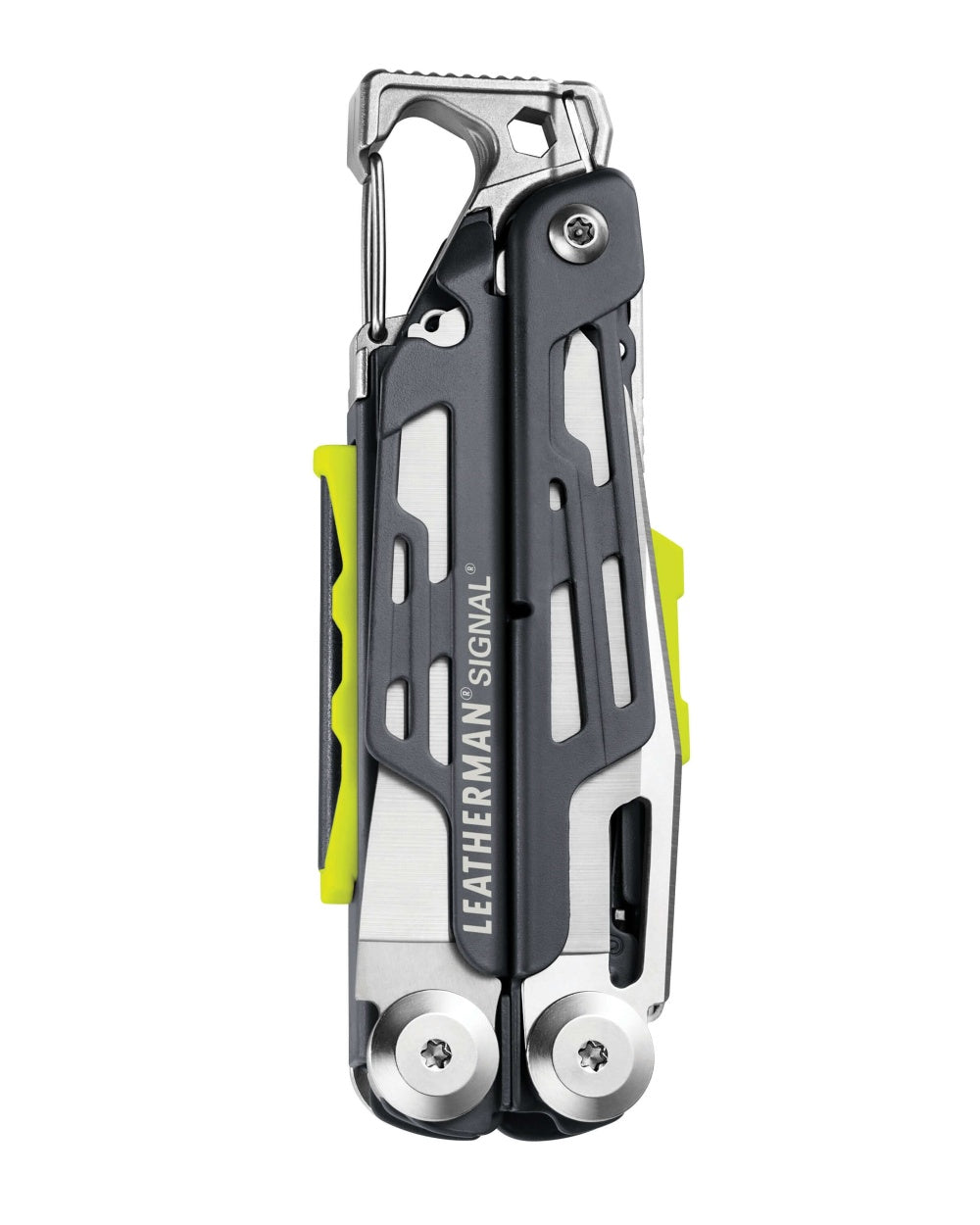 Grey Cerakote Coloured Leatherman Signal+ Multi-Tool W/ Nylon Sheath On A White Background