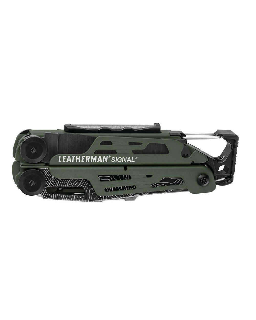 Topo Coloured Leatherman Signal+ Multi-Tool W/ Nylon Sheath On A White Background