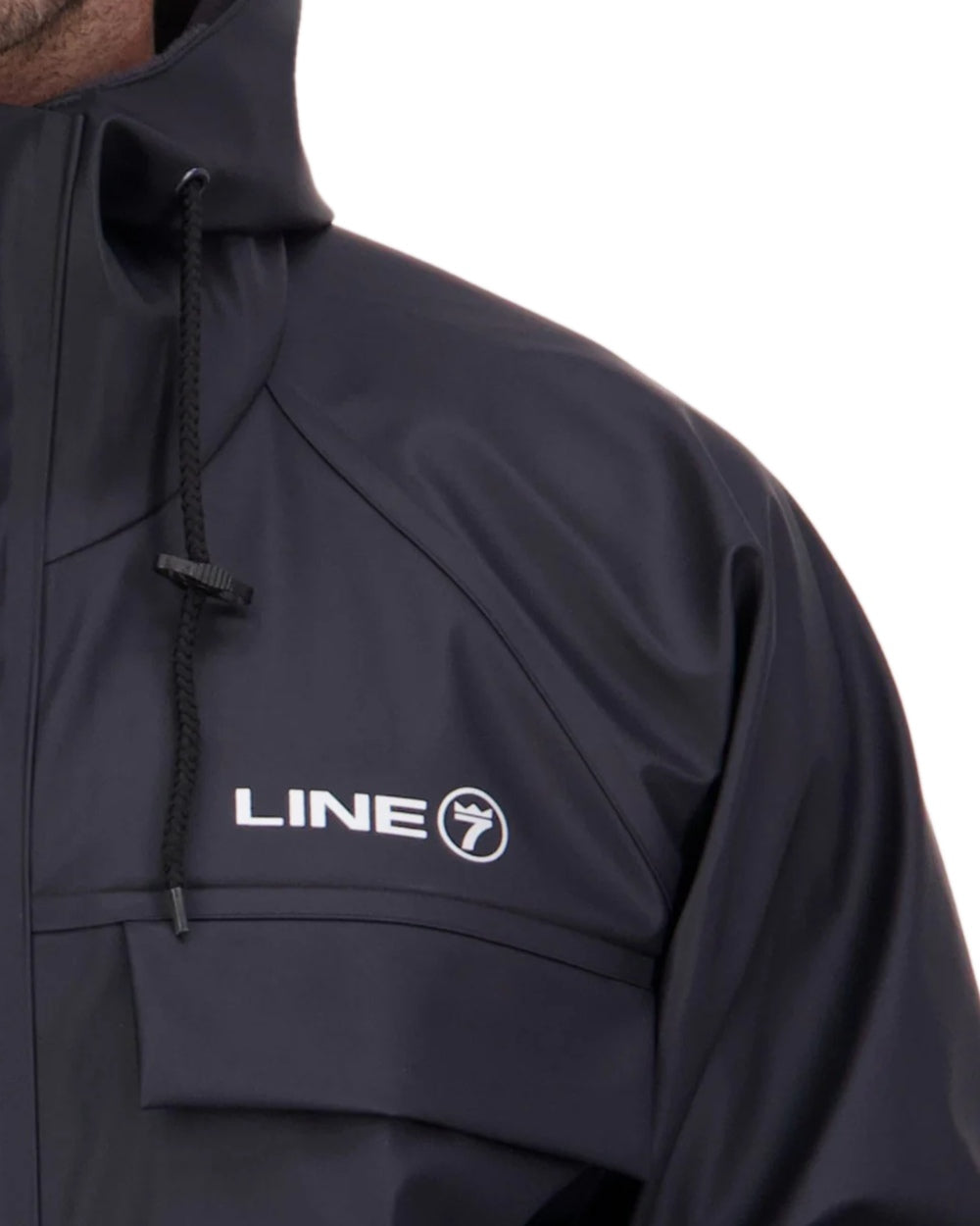Navy Coloured Line 7 Mens Aqua Max Waterproof Jacket on white background