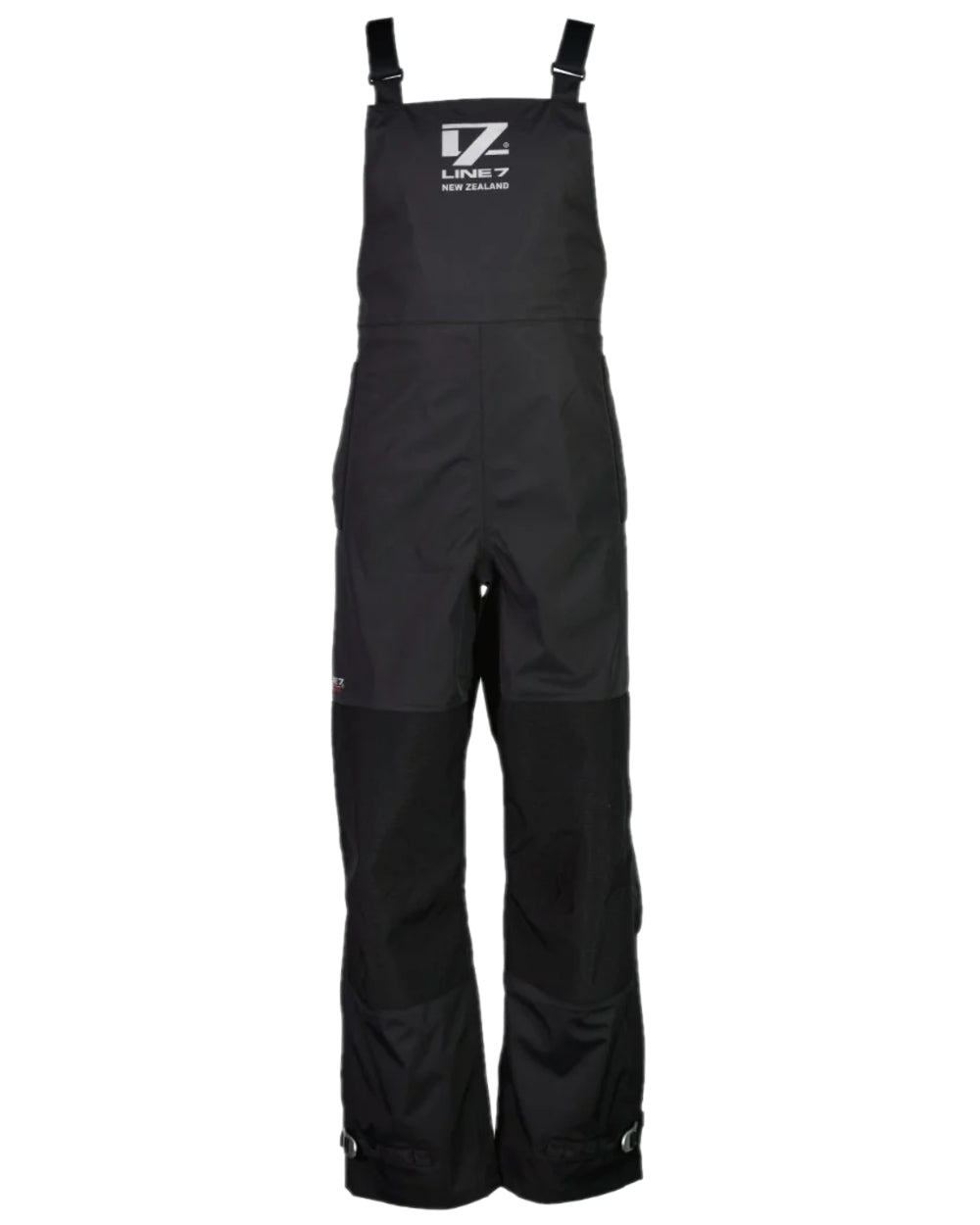 Black Coloured Line 7 Mens Territory Storm Pro20 Waterproof Bib Overtrouser on white background