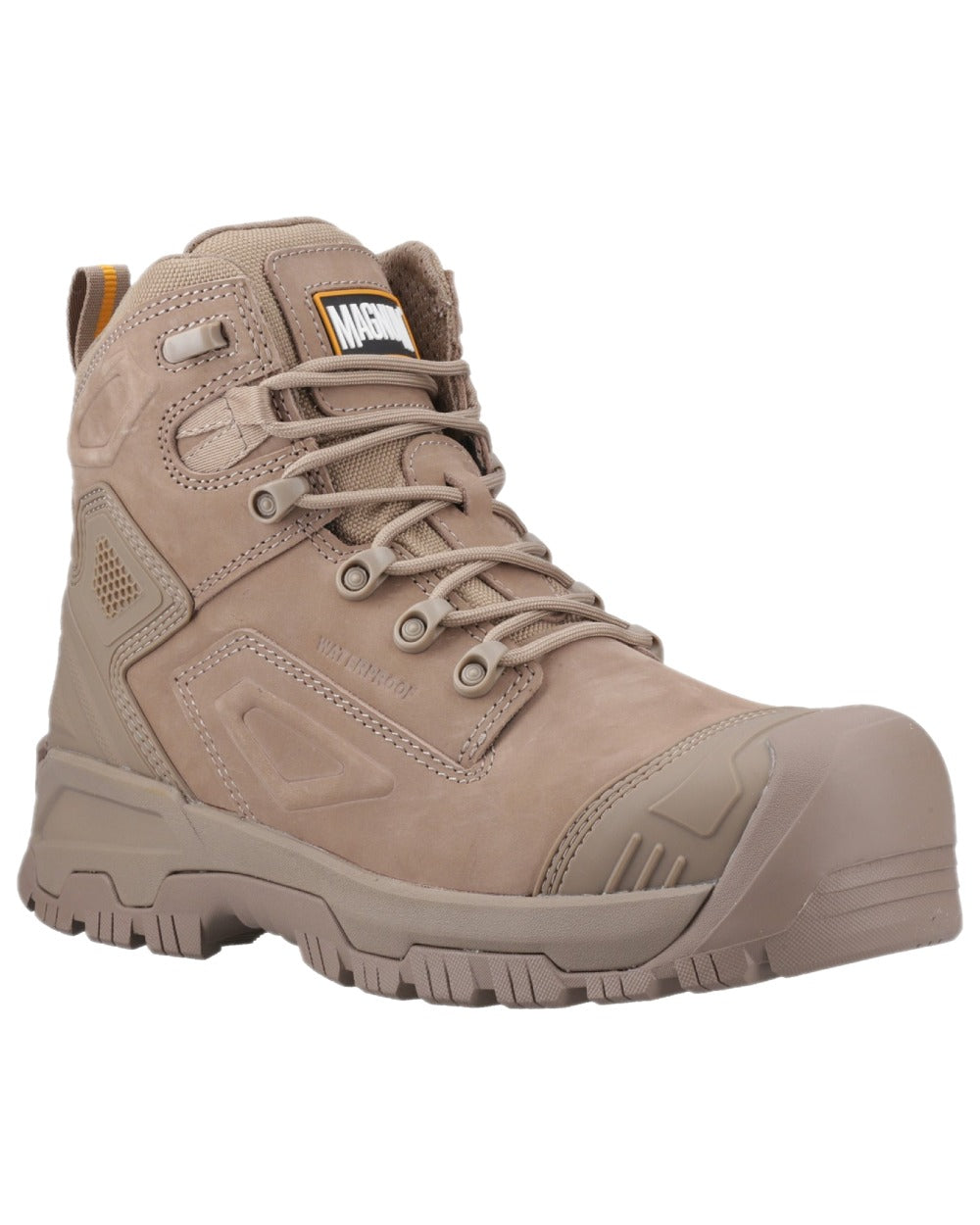 Nubuck Stone Coloured Magnum Mens Highway 6.0 Safety Boots on white background