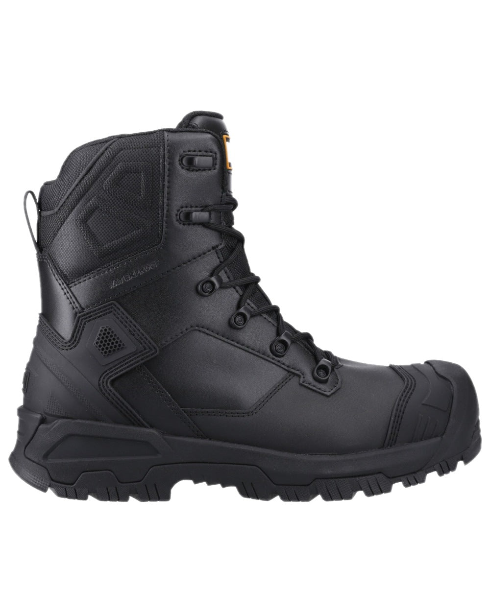Black Coloured Magnum Mens Highway 8.0 Waterproof Safety Boots on white background