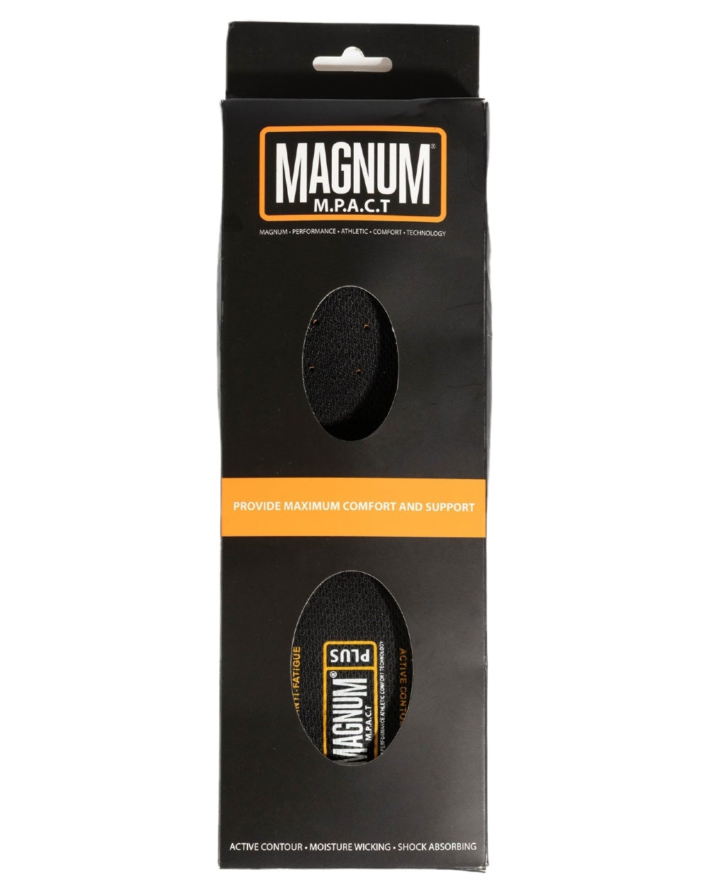 Black Coloured Magnum Mens M-Pact Insoles on white background