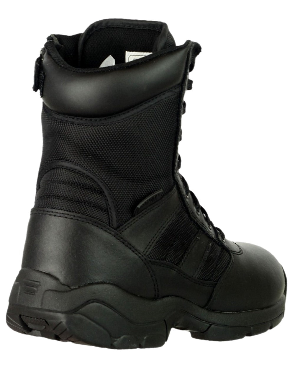 Black Coloured Magnum Mens Panther 8.0 Side-Zip Uniform Boots on white background