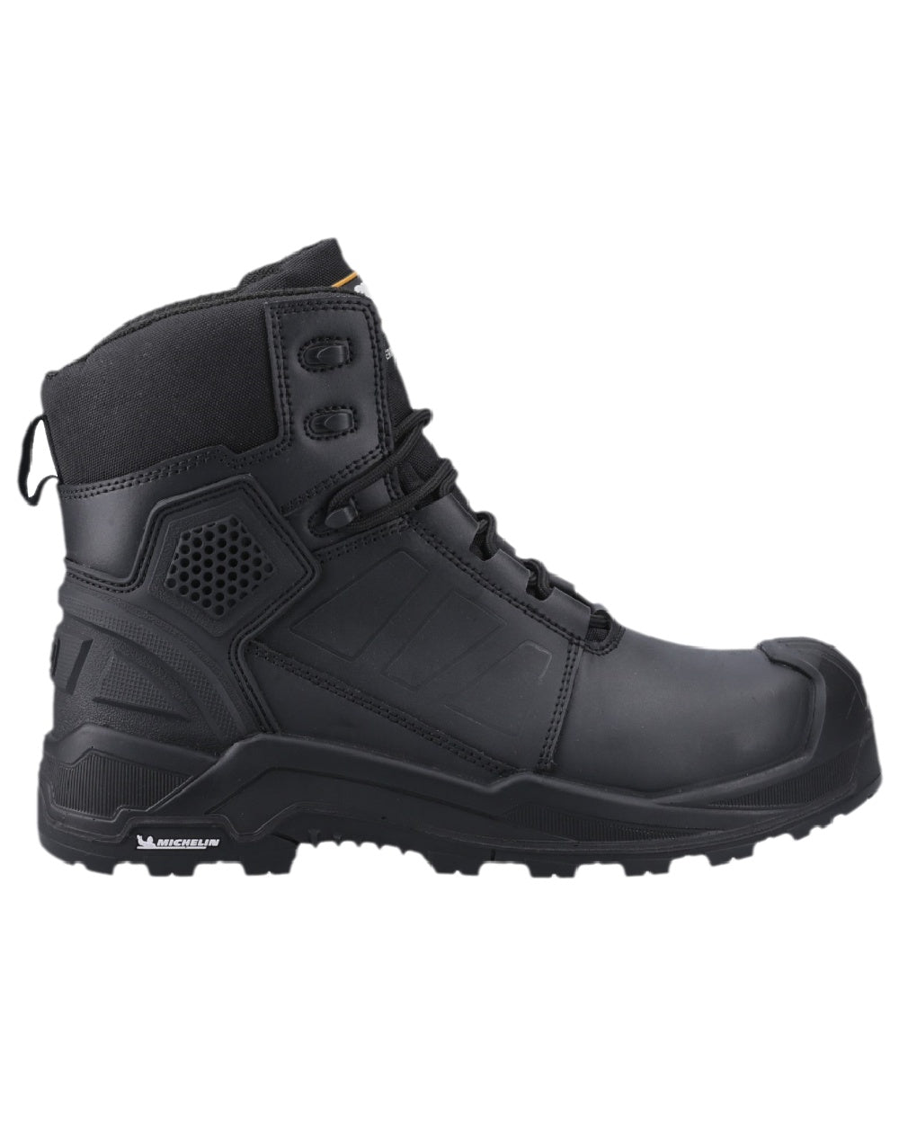 Black Coloured Magnum Mens Storm Force 6.0 Waterproof Safety Boots on white background