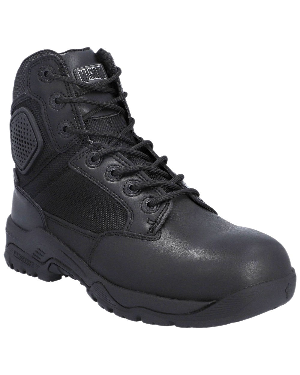 Black Coloured Magnum Mens Strike Force 6.0 Waterproof Uniform Boots on white background