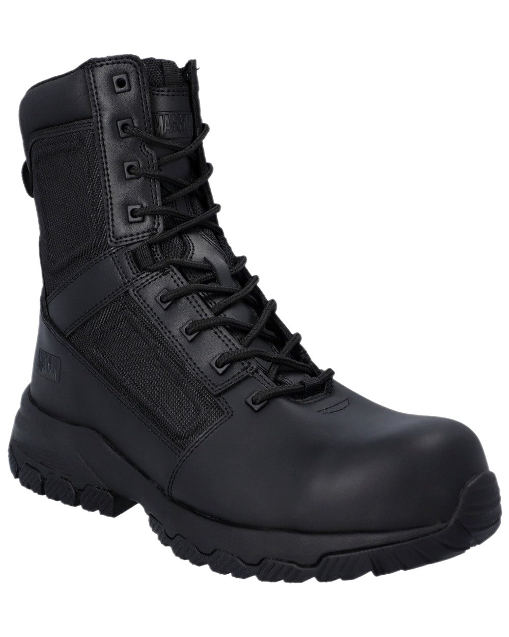 Black Coloured Magnum Mens Vanguard 8.0 CT CP SZ Safety Boots on white background