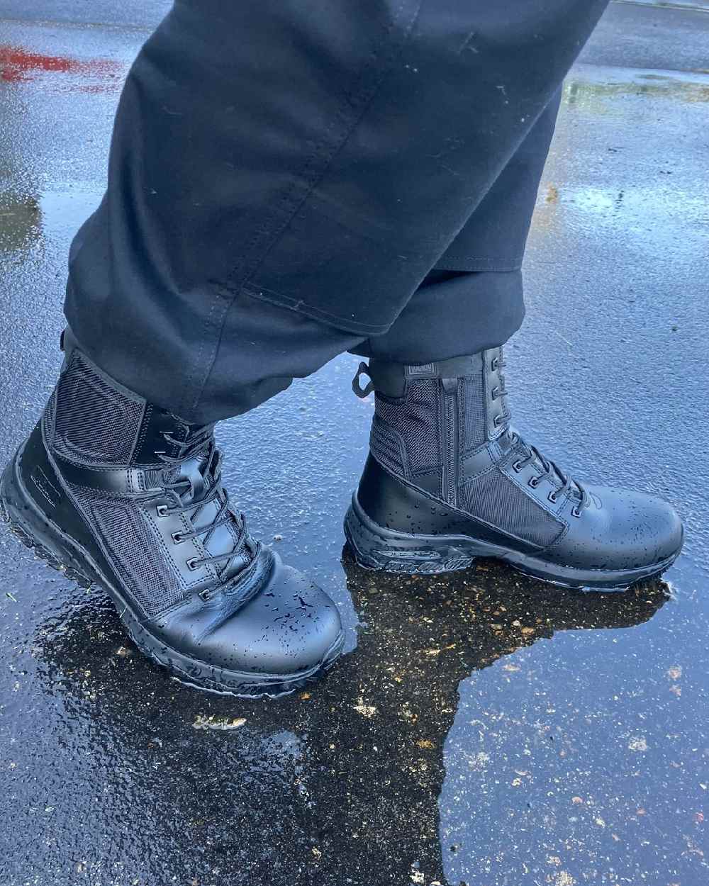 Black Coloured Magnum Mens Vanguard 8.0 Occupational Boots on outdoor background