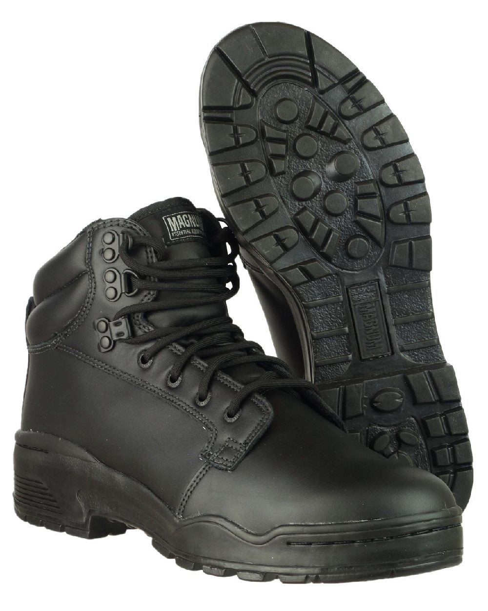 Black Coloured Magnum Patrol CEN Uniform Boots on white background