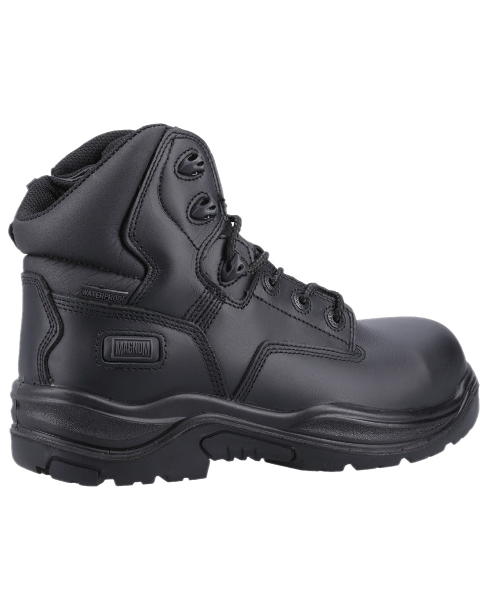 Black Coloured Magnum Responder Side-Zip CT CP Waterproof Uniform Safety Boots on white background