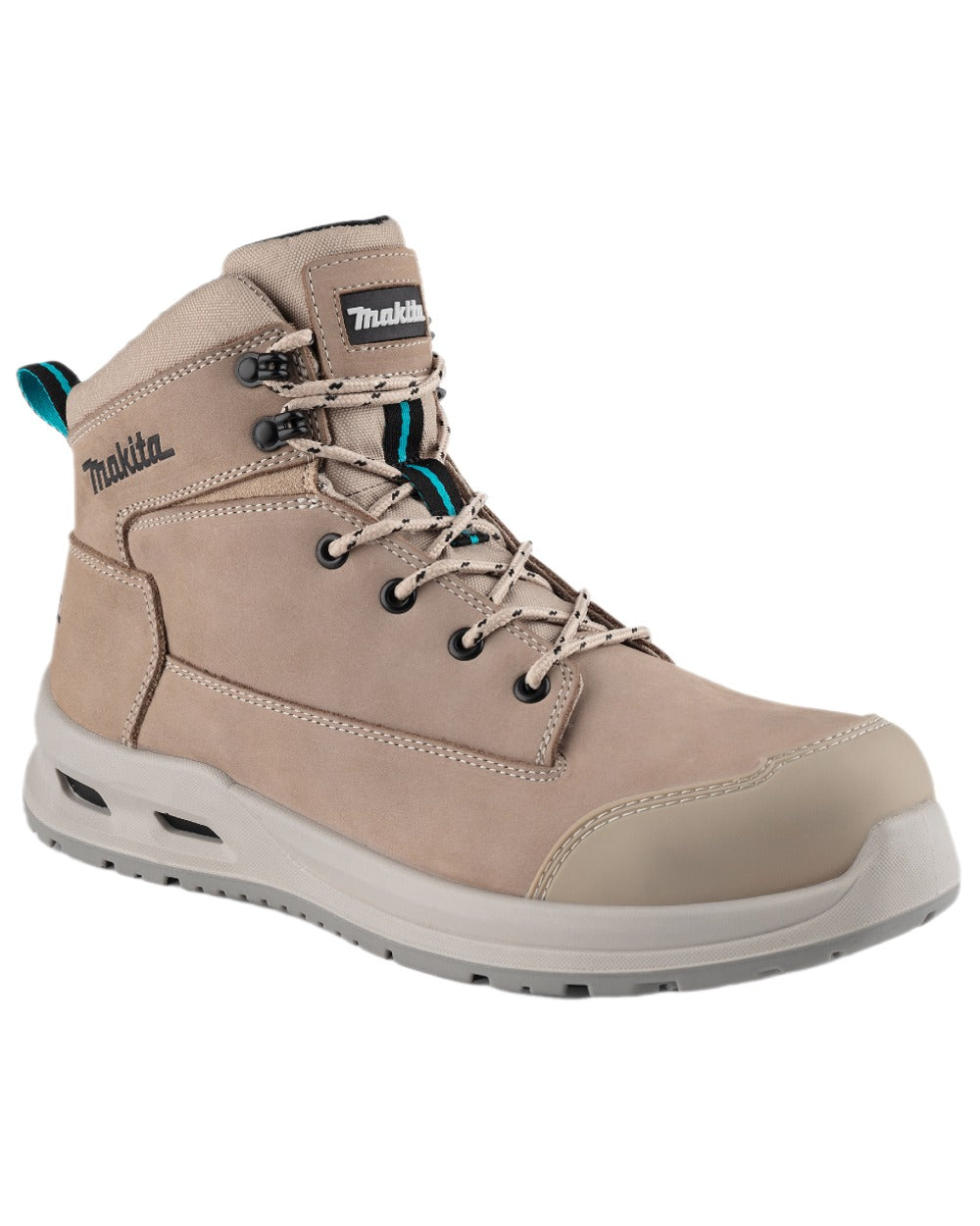 Stone Coloured Makita Mens Anjo Safety Boots on white background