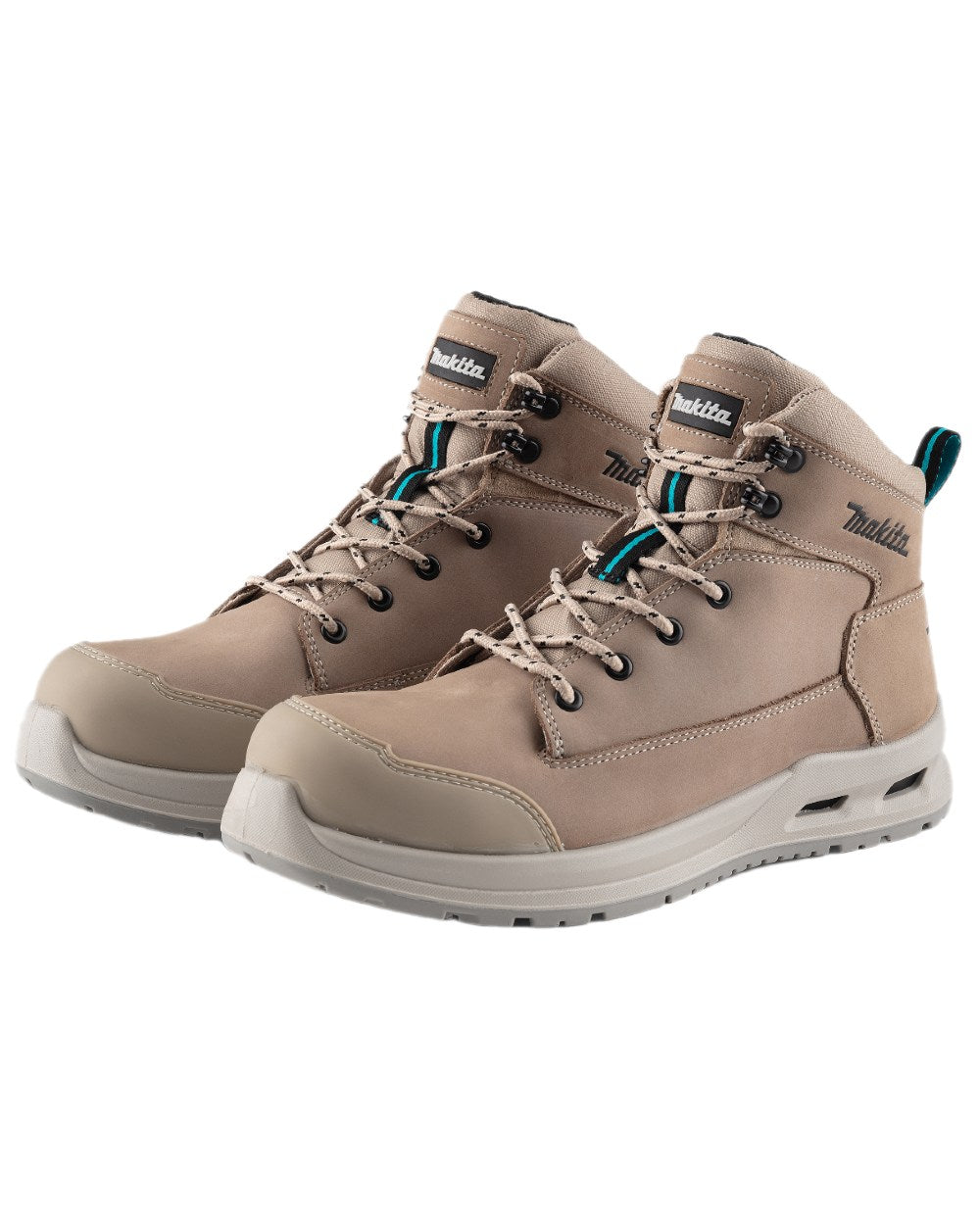 Stone Coloured Makita Mens Anjo Safety Boots on white background