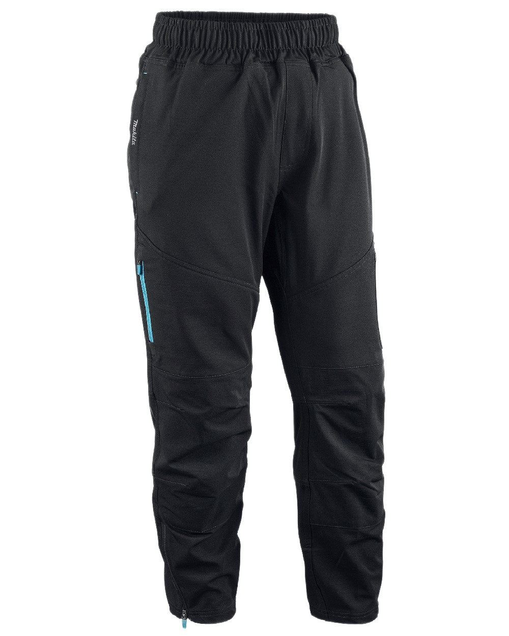Black Coloured Makita Mens Axis Stretch Joggers on white background