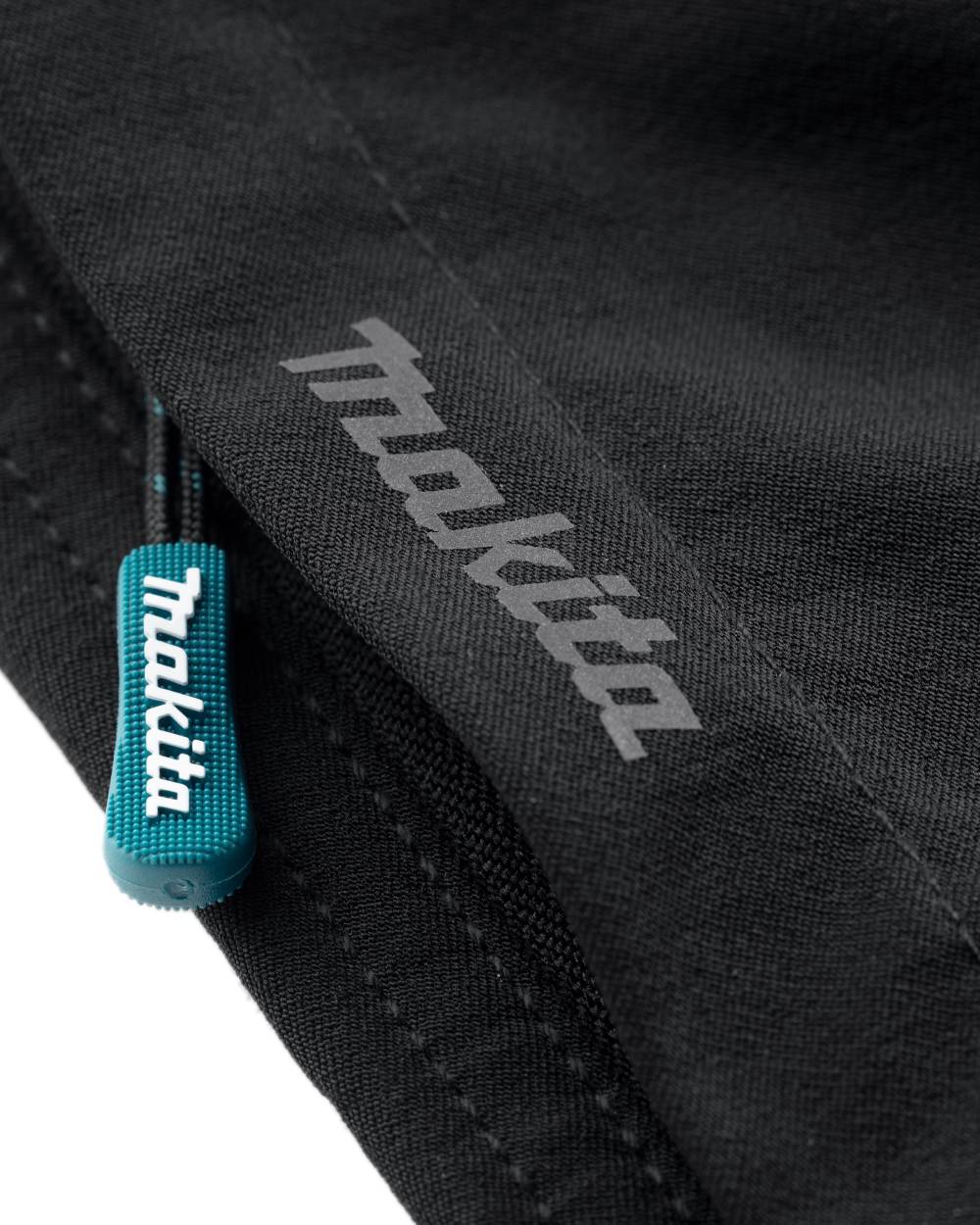 Black Coloured Makita Mens Axis Stretch Shorts on white background