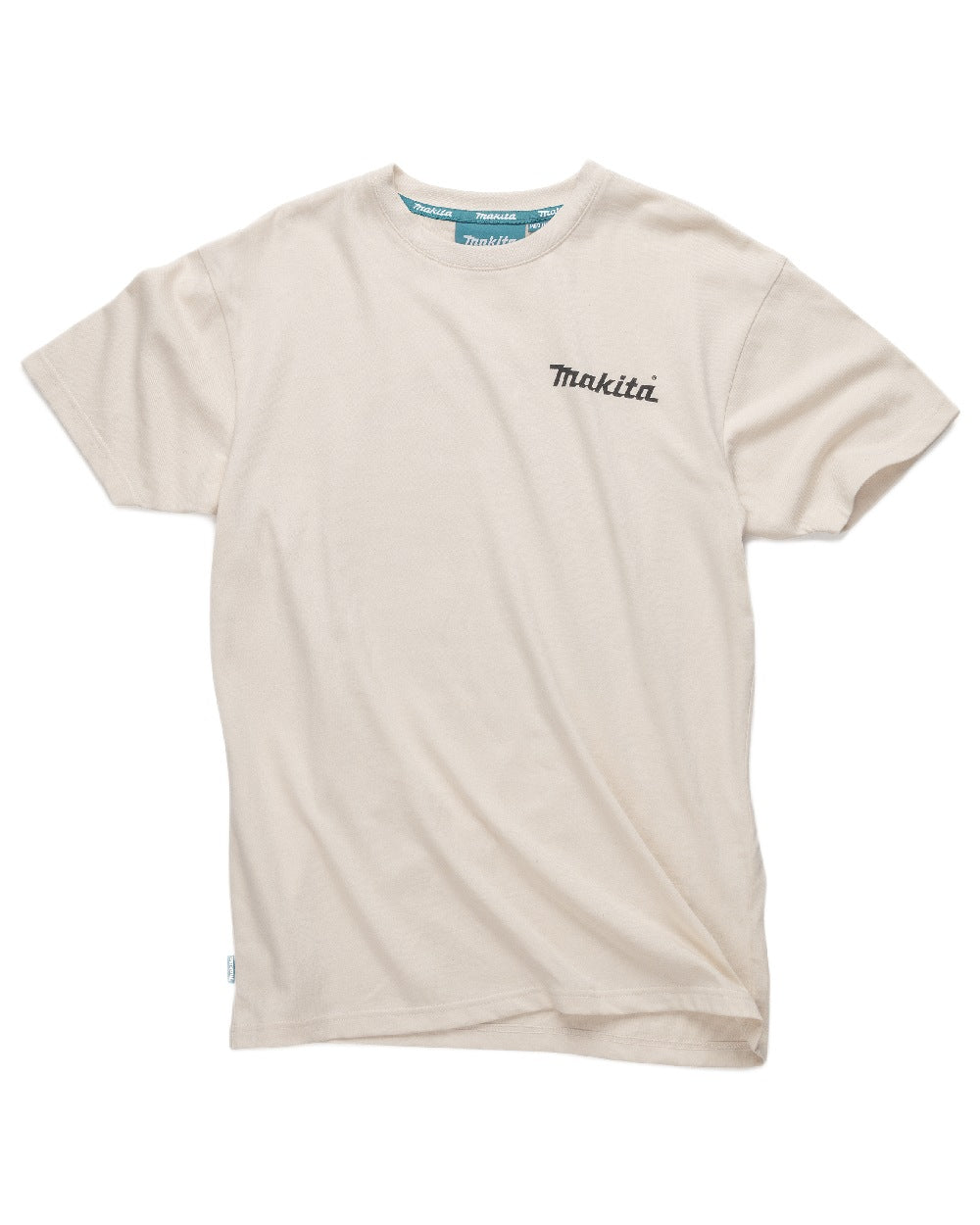 White Coloured Makita Mens Origin T-Shirt on white background