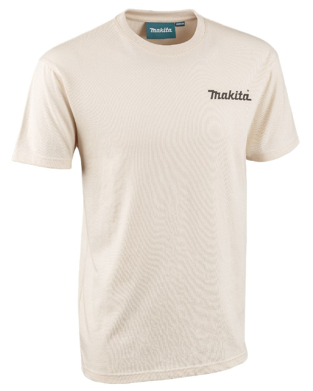 White Coloured Makita Mens Origin T-Shirt on white background
