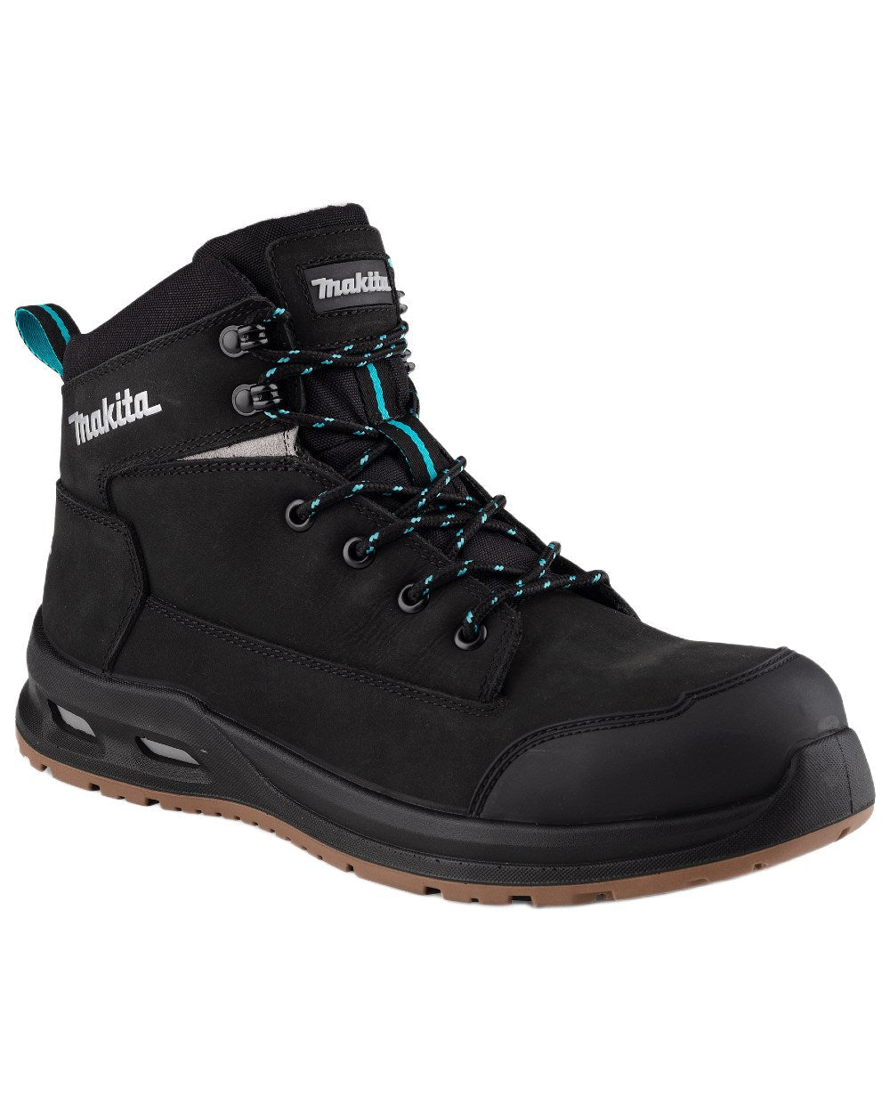 Black Coloured Makita Mens Osaka Safety Boots on white background