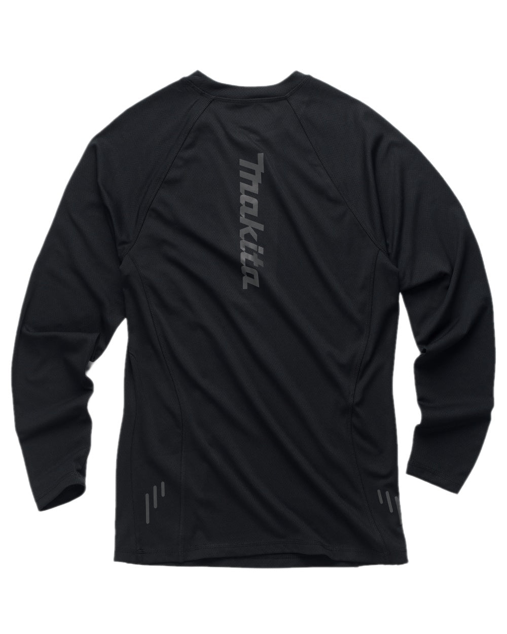 Black Coloured Makita Mens Tech Baselayer Top on white background