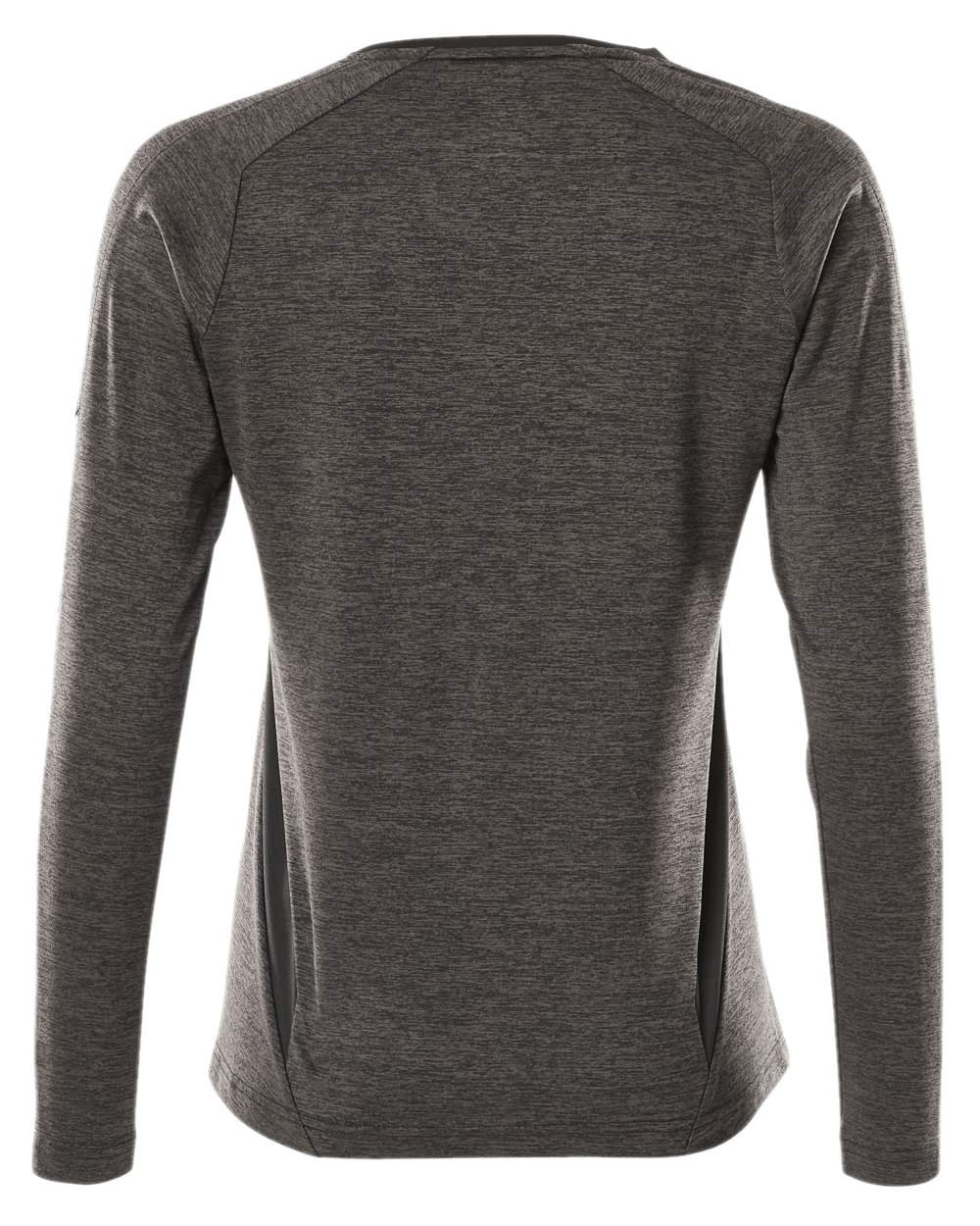 Dark Anthracite Black Coloured Mascot Womens Accelerate V-Neck Long Sleeved T-Shirt on white background