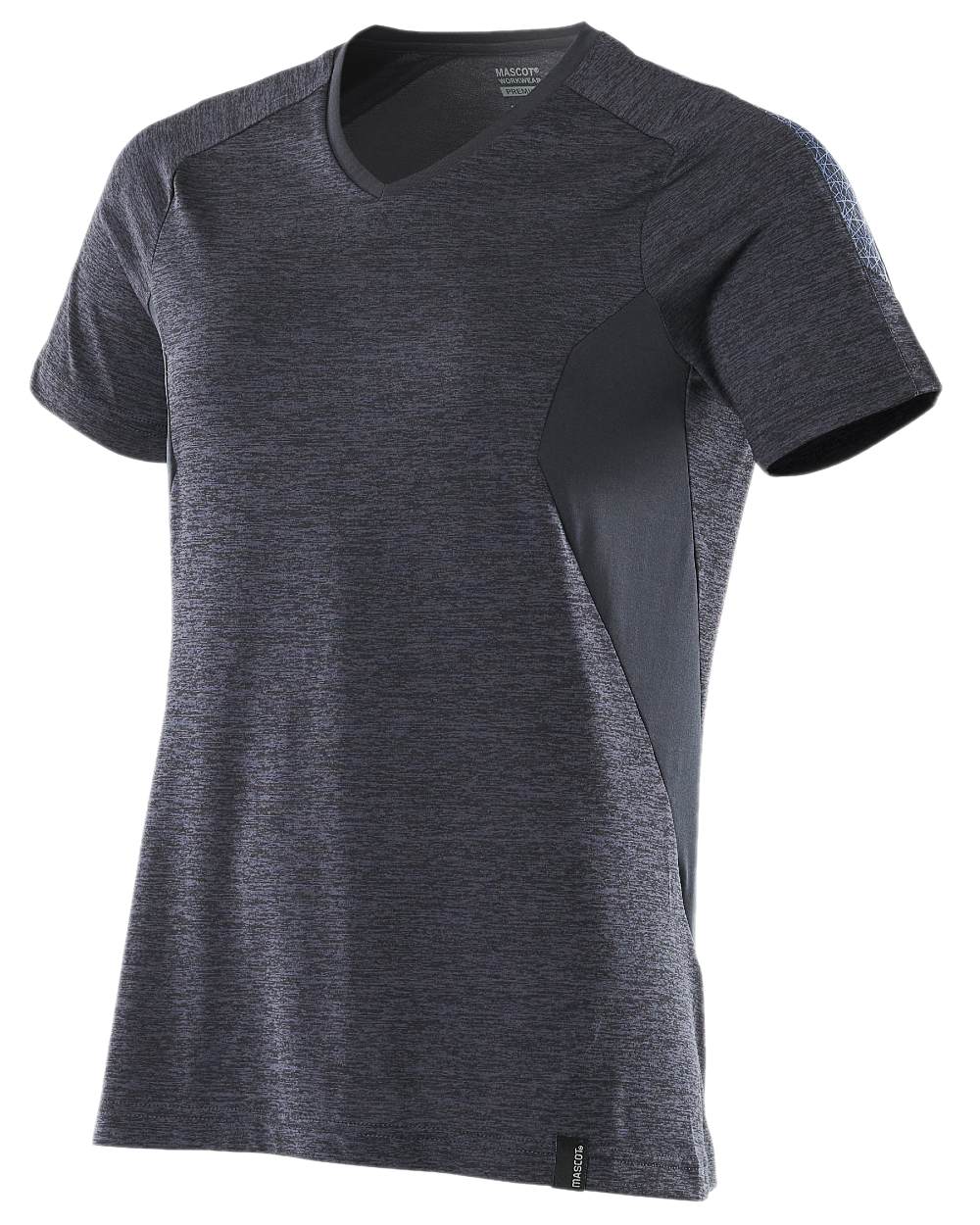 Dark Navy Coloured Mascot Womens Accelerate V-Neck T-Shirt on white background