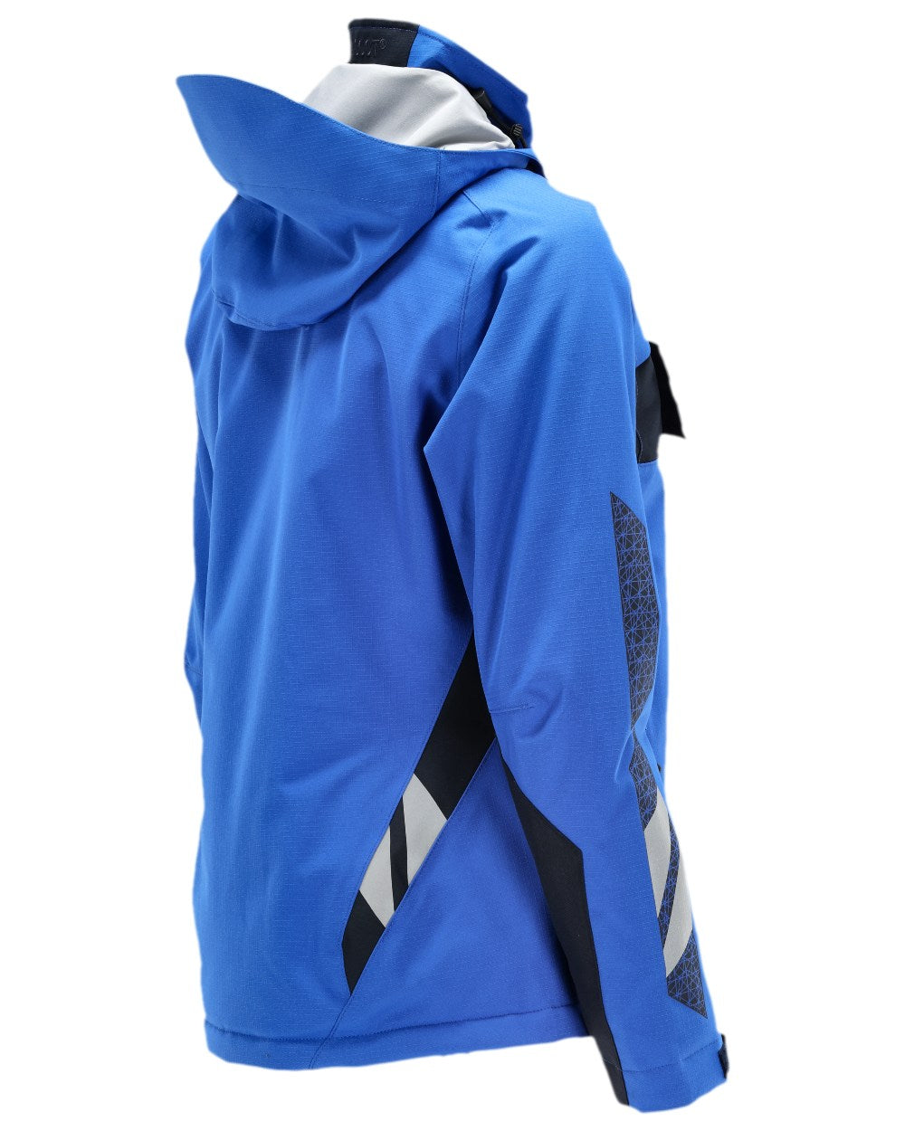 Azure Blue Dark Navy Coloured Mascot Womens Accelerate Winter Jacket on white background