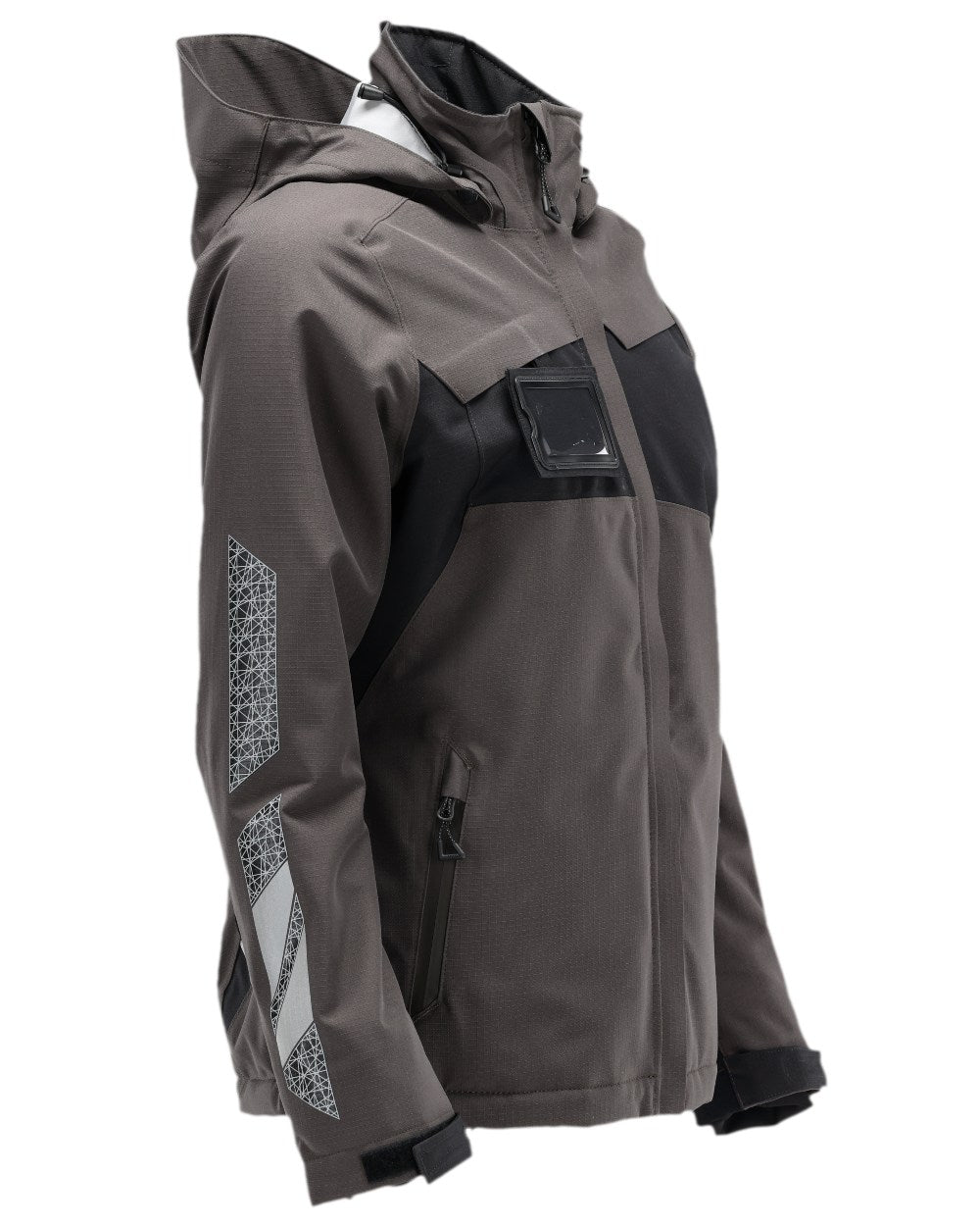Dark Anthracite Black Coloured Mascot Womens Accelerate Winter Jacket on white background