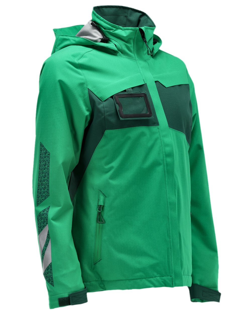 Grass Green Coloured Mascot Womens Accelerate Winter Jacket on white background