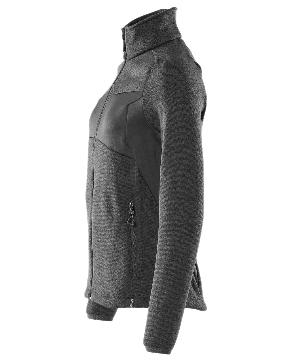 Black Coloured Mascot Workwear Accelerate Knitted Jumper With Zipper on white background