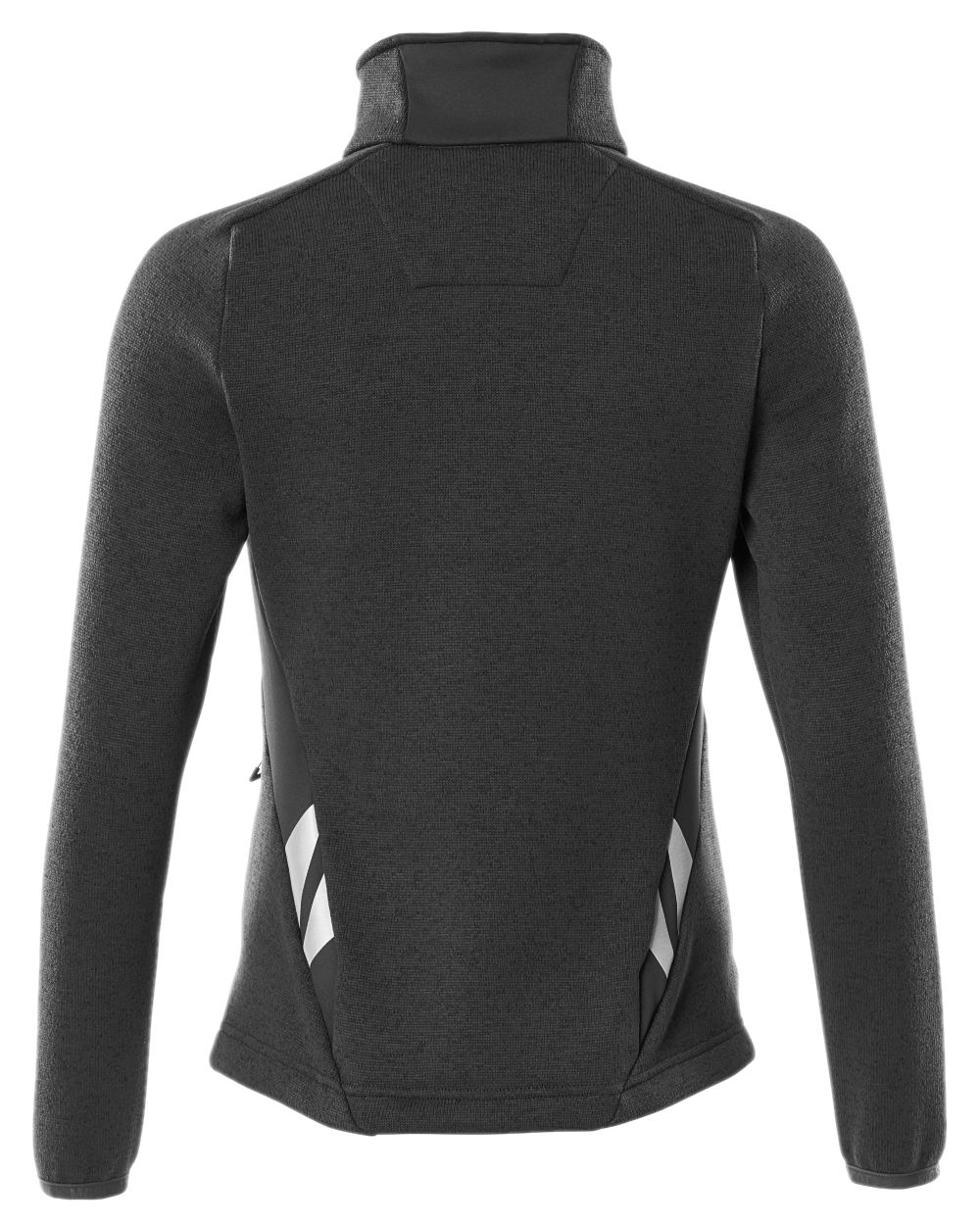 Black Coloured Mascot Workwear Accelerate Knitted Jumper With Zipper on white background