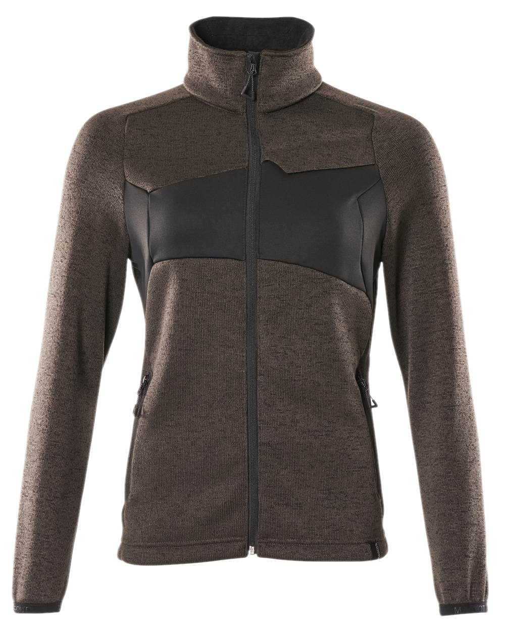 Dark Anthracite Black Coloured Mascot Workwear Accelerate Knitted Jumper With Zipper on white background