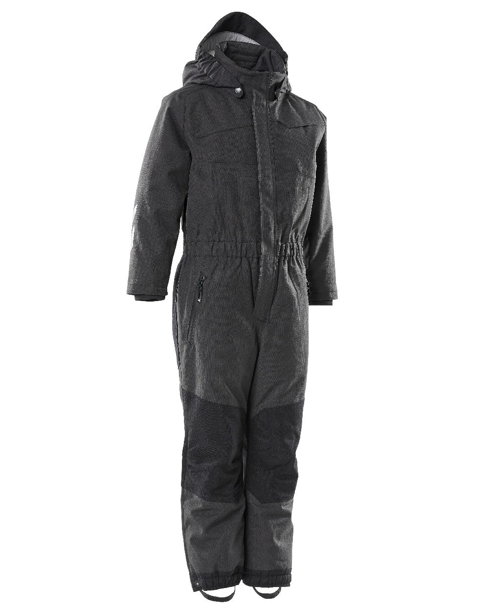 Black Coloured Mascot Workwear Childrens Accelerate Breathable Snowsuit on white background