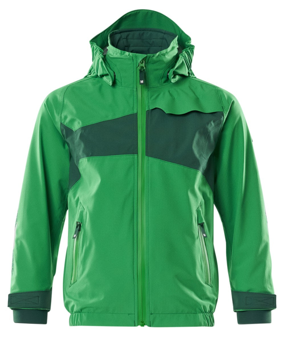 Grass Green Coloured Mascot Workwear Childrens Accelerate Lightweight Outer Shell Jacket on white background