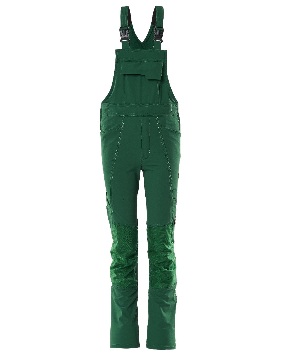 Green Coloured Mascot Workwear Childrens Accelerate Ultimate Stretch Bib & Brace on white background
