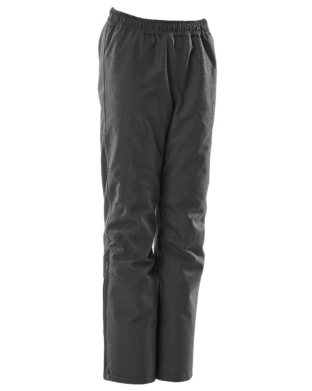 Black Coloured Mascot Workwear Childrens Accelerate Waterproof Over Trousers on white background