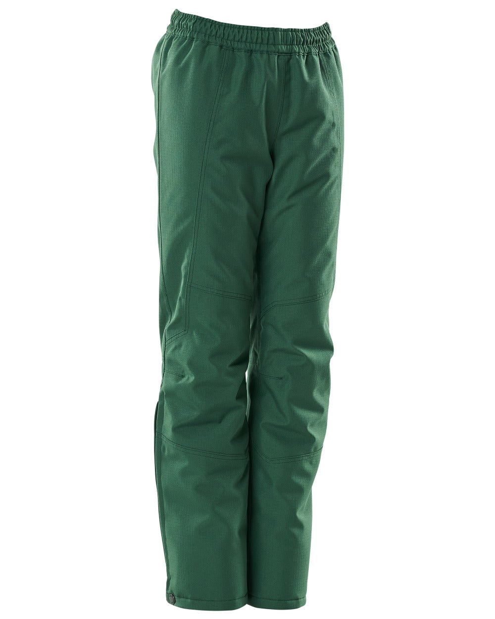 Green Coloured Mascot Workwear Childrens Accelerate Waterproof Over Trousers on white background