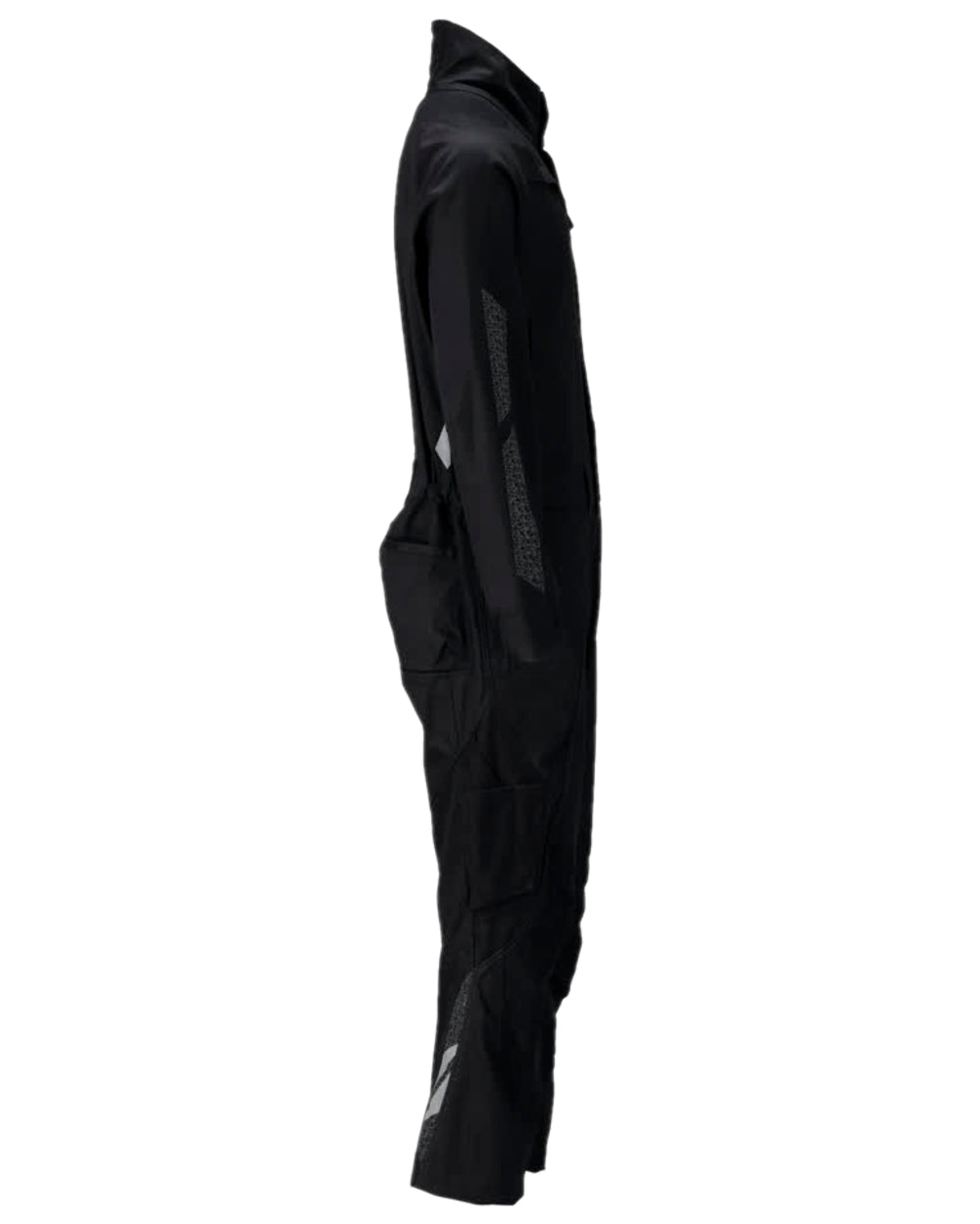 Black Coloured Mascot Workwear Mens Accelerate Boilersuit With Kneepad Pockets on white background