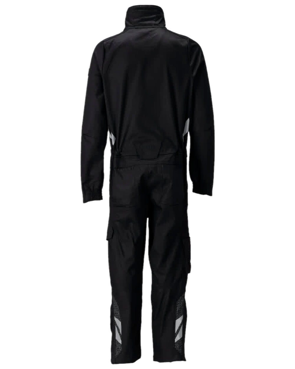 Black Coloured Mascot Workwear Mens Accelerate Boilersuit With Kneepad Pockets on white background